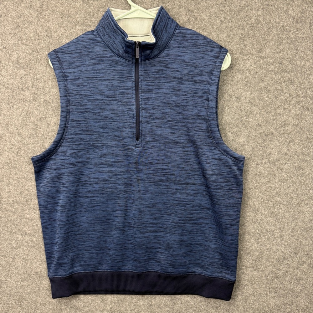 Callaway Weather Series Mens Small Blue Space Dye Quarter Zip Golf Vest SU35544